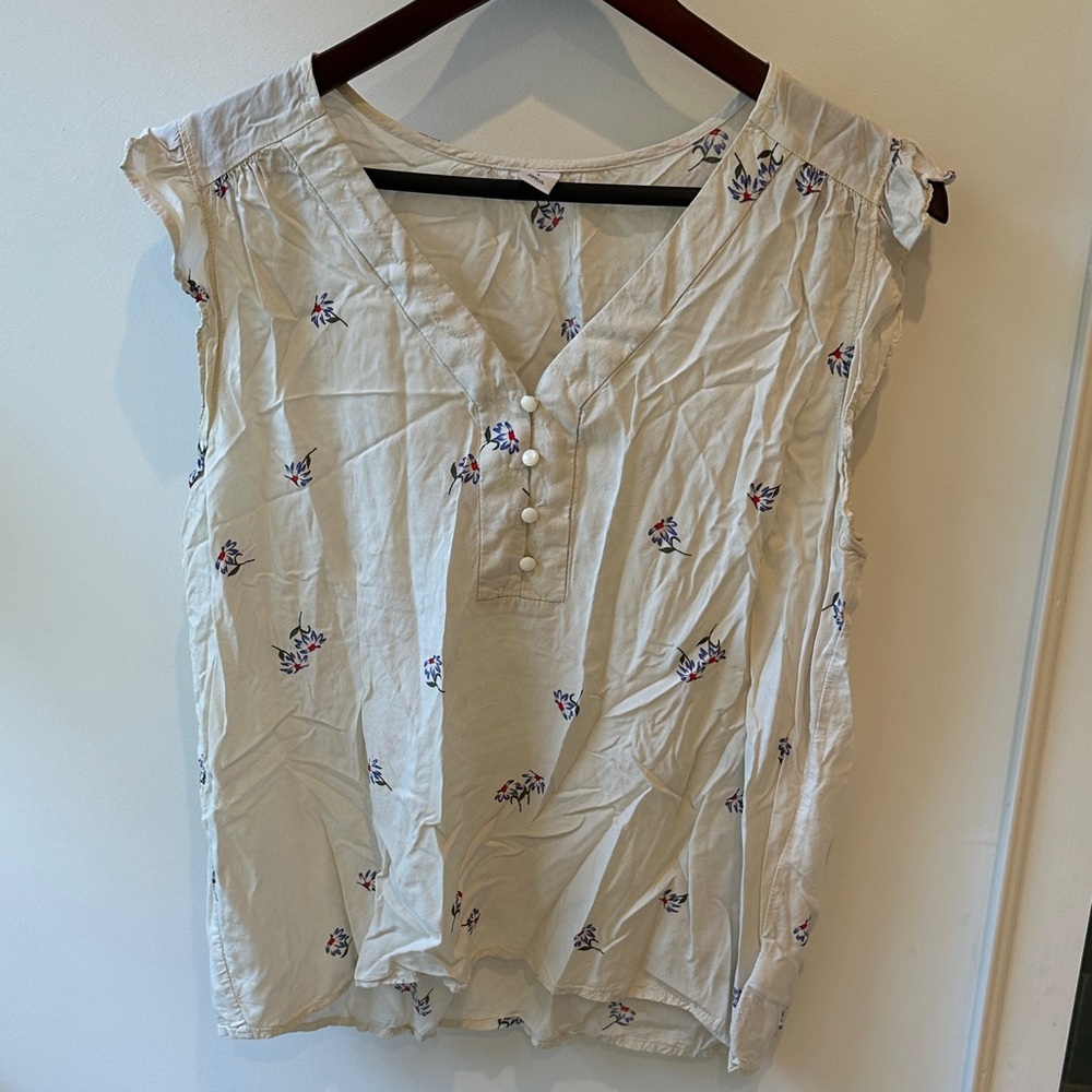 Old Navy Cream Floral Blouse